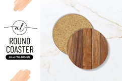 Wood Grain Round Coaster Png Product Image 1
