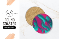 Abstract Round Coaster Png With Fluid Design Product Image 1