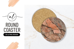 Cracked Red Rock Texture Round Coaster Png Product Image 1