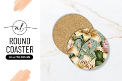 Floral Arrangement With Lilies Round Coaster Png Product Image 1