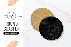 Black Furry Texture Abstract Round Coaster Png Product Image 1