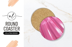 Glossy Pink Plastic Texture Round Coaster Png Product Image 1