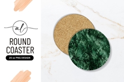 Abstract Green Fiber Round Coaster Png Product Image 1