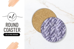 Lavender Knitwear Texture Round Coaster Png Product Image 1