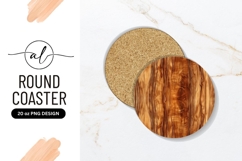 Wooden Round Coaster With Grain Detail Png Product Image 1
