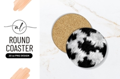 Black And White Furry Round Coaster Png Product Image 1