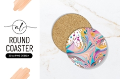 Colorful Paint Splatter Round Coaster Png Design Product Image 1
