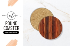 Circular Wooden Plank Background Round Coaster Png Product Image 1