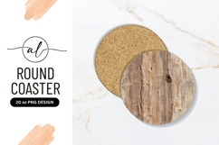 Rustic Wood Grain Texture Round Coaster Png Product Image 1