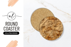 Golden Blonde Hair Textured Round Coaster Png Product Image 1