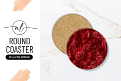Abstract Red Flowing Pattern Round Coaster Png Product Image 1