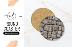 Stone Wall Texture Round Coaster Png Product Image 1