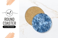 Abstract Blue Furry Texture Round Coaster Png Product Image 1