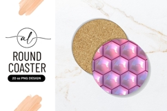 Pink Honeycomb Pattern Round Coaster Png Product Image 1