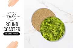 Abstract Green Waves Round Coaster Png Product Image 1