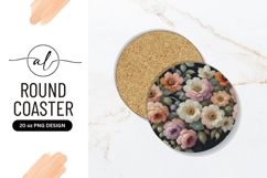 Floral Painting Round Coaster Png Art Product Image 1
