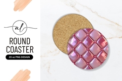 Shiny Pink Padded Round Coaster Png Product Image 1