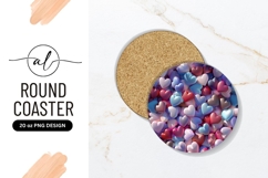 Colorful Heart Shapes in a Circular Round Coaster Product Image 1