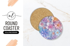 Pastel Floral Arrangement in a Round Coaster Design Product Image 1