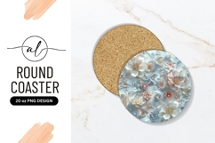 Floral 3 D Design in a Round Shape with Pastel Colors Product Image 1