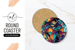 Colorful Geometric Pattern Round Coaster Design Product Image 1