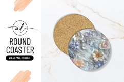 Round Coaster Floral Design with 3 D Flowers in Pastel Color Product Image 1