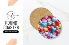 Colorful Heart Balloons Round Coaster Png Product Image 1