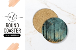 Winter Forest Illustration in Teal and Gold with Falling Product Image 1