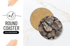 Cracked Stone Texture Round Coaster Png Product Image 1