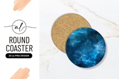 Abstract Circular Blue Galaxy Round Coaster Png Product Image 1