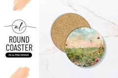 Painted Wildflower Meadow Round Coaster Png Product Image 1