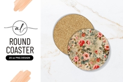 Floral Pattern Round Coaster Png Image Product Image 1