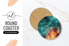Round Teal Orange Fire Abstract Background Product Image 1