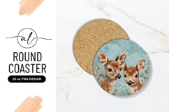 Two Cute Deer With Floral Background Product Image 1