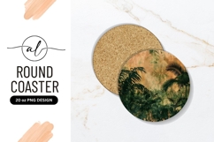 Tropical Palm Leaves Round Coaster Png Design Product Image 1