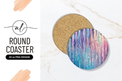 Abstract Raindrops Streaks Round Coaster Png Product Image 1