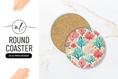 Coral Reef Pattern For Round Coaster Png Product Image 1
