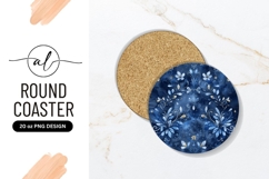 Watercolor Floral Design Round Coaster Png Product Image 1
