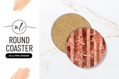 Elegant Christmas Tree Round Coaster Design Product Image 1