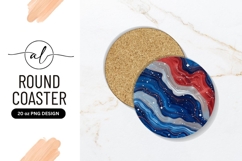 Red White And Blue Round Coaster Png Product Image 1