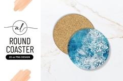 Blue Abstract Lace Round Coaster Png Product Image 1