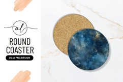 Blue And Gold Round Coaster Png Design Product Image 1