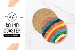 Colorful Rainbow Arcs Round Coaster Png Product Image 1