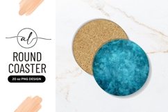 Abstract Teal Texture Round Coaster Png Product Image 1
