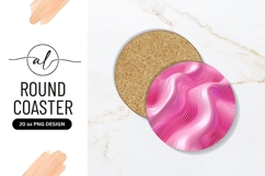 Pink Fluid Waves Round Coaster Png Product Image 1