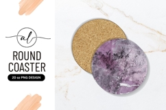 Purple Grunge Texture Round Coaster Png Product Image 1