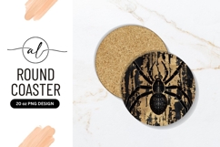 Elegant Black And Gold Spider Round Coaster Product Image 1