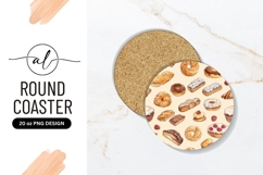 Pastries And Desserts Round Coaster Png Product Image 1