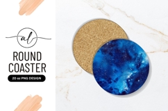 Blue Nebula Round Coaster Png Abstract Space Product Image 1