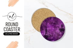 Purple Fantasy Chandelier Round Coaster Background Product Image 1